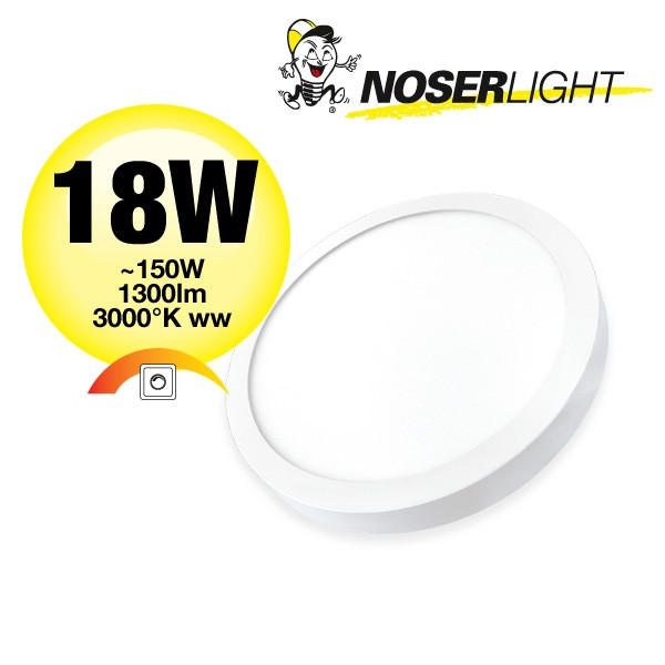 NOSER LED Plafonnier/Applique, rond, 18W, 1300lm, blanc, dimmable, No. art. DLBAB18W-WW