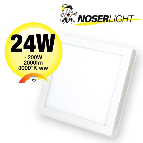 NOSER LED  Aufbauleuchte quadratisch, 24W, 20°0lm, 3000K, warmweiss