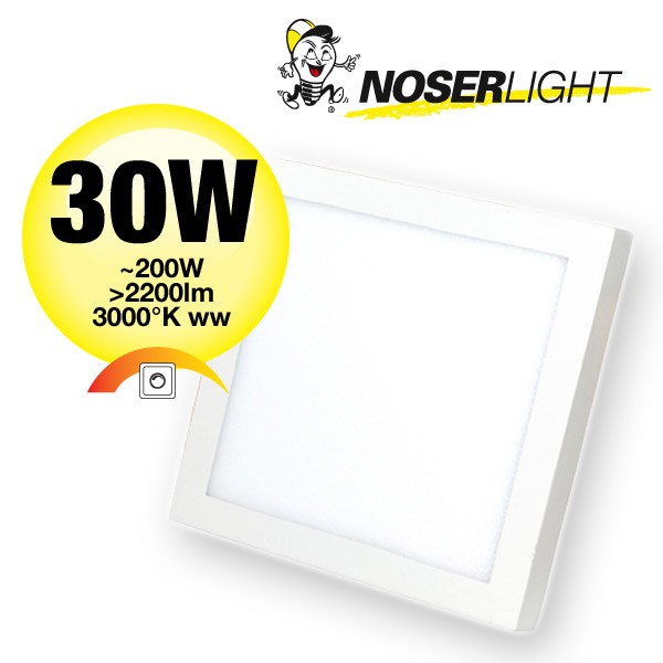 NOSER LED wall/ceiling Light, square, 30W, 2200lm, 3000?K, DLBQAB30W-WW