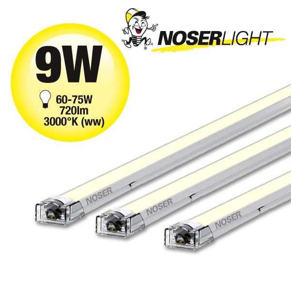 NOSER LED-STICK frosted, 9W, 720lm, 120?, DC24V, 3000?K - warm white, dimmable