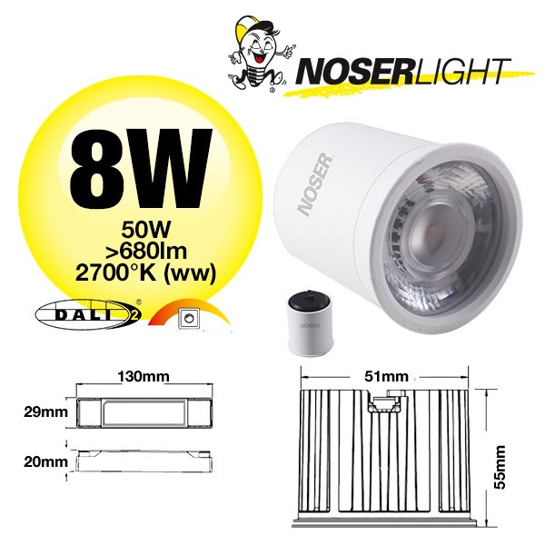 NOSER LED Modul 8W, weiss, CCT, DALI DIM