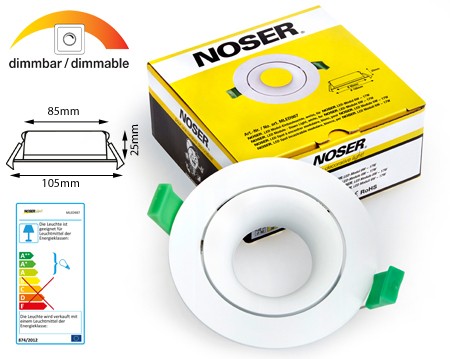 LED Spot ?encastrer modulaire, blanc, pour l'emploi avec NOSER LED-Module MLED0640 - MLED1740