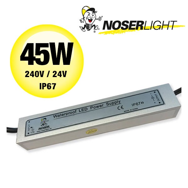 NOSER - LED Driver IP67, 45W Power, 240VAC/24VDC, colour alu