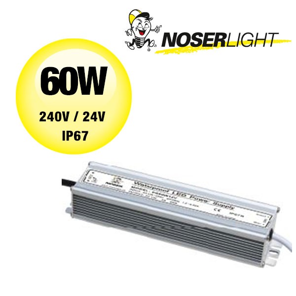 NOSER - LED Driver IP67, 45W Power, 240VAC/24VDC, colour alu