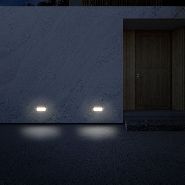 LED Wandleuchte RECT, retangular, edestahl