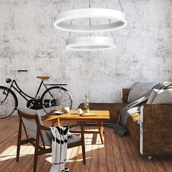 Modern LED Pendant "Ring One" blanc