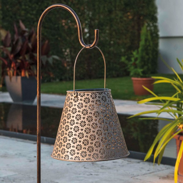 Solar Antic Lantern Platin, 1LED ww, 26x21cm, platin