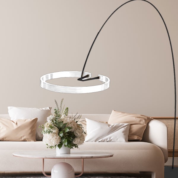 NOSER® LED Lampadaire "VITO", noir/blanc