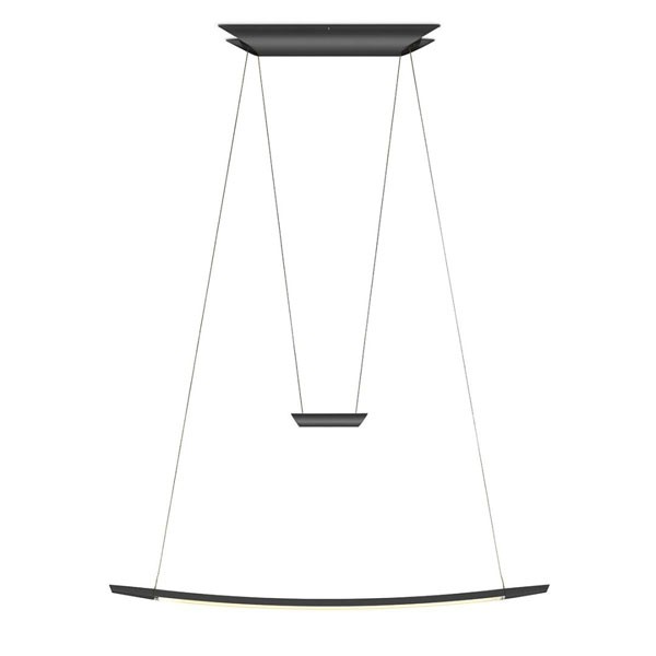 Pendant luminaire LISGO SKY SHORT, matt black, 220-240V, 50-60Hz, 24V DC, LED, 2700K, 1500lm, 16.3W, CRI>90, Integrated LED, height adjustable, can be shortened 